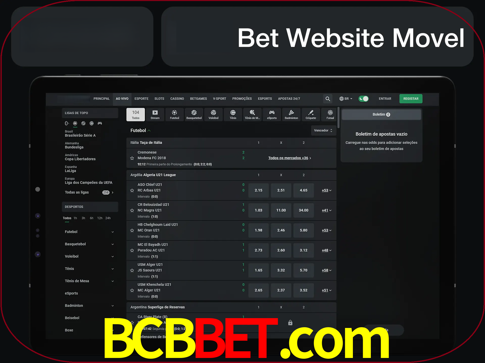 Use nosso website em qualquer dispositivo.